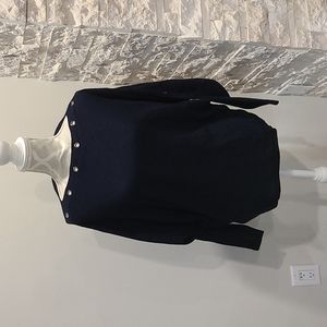 Phase eight blue long sleeve with silver grommets